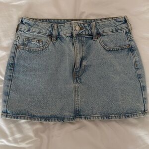 Pacsun light wash denim mini skirt